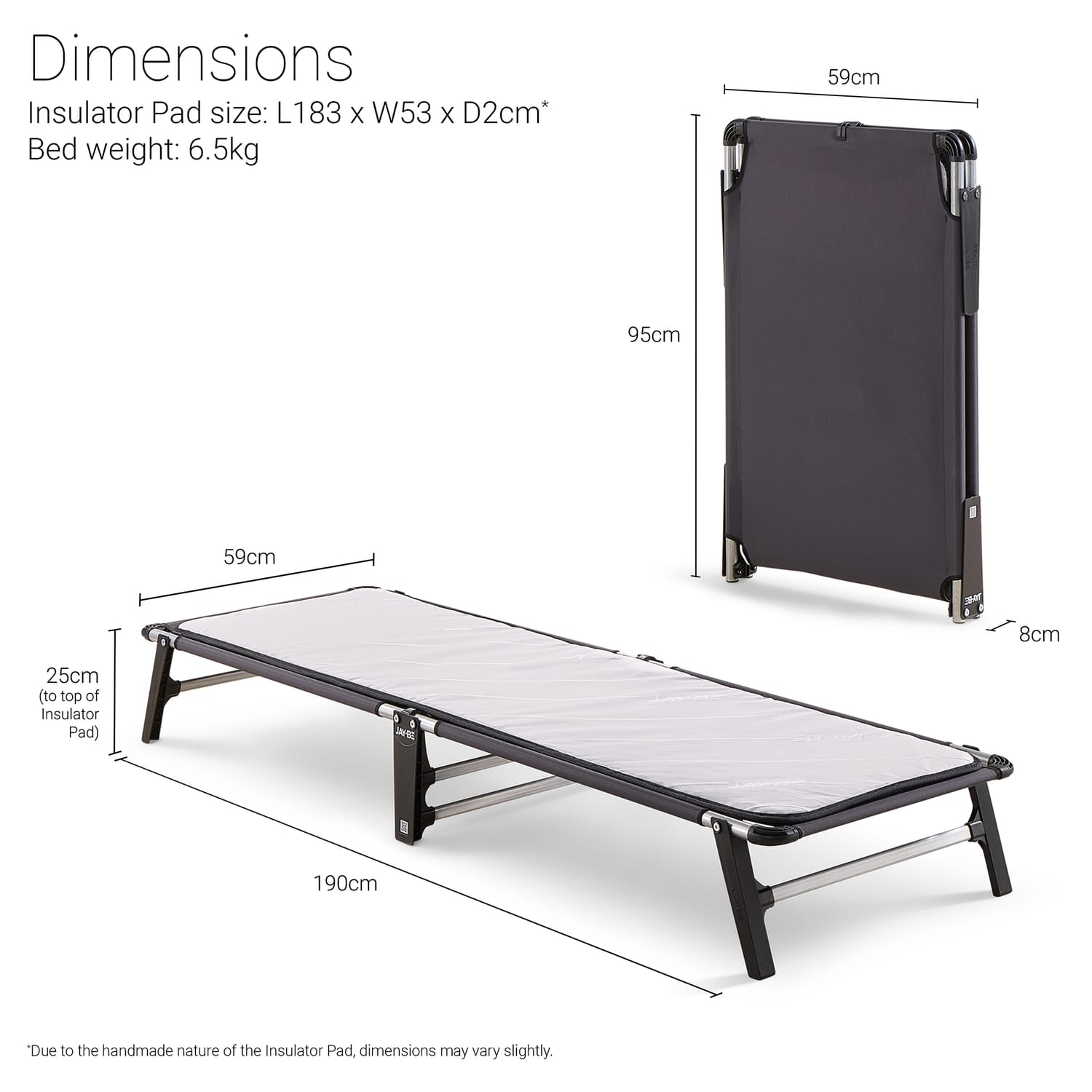 Jay-Be LE59 Lite Folding Bed with e-Fibre Insulator Pad - Single, product image 13