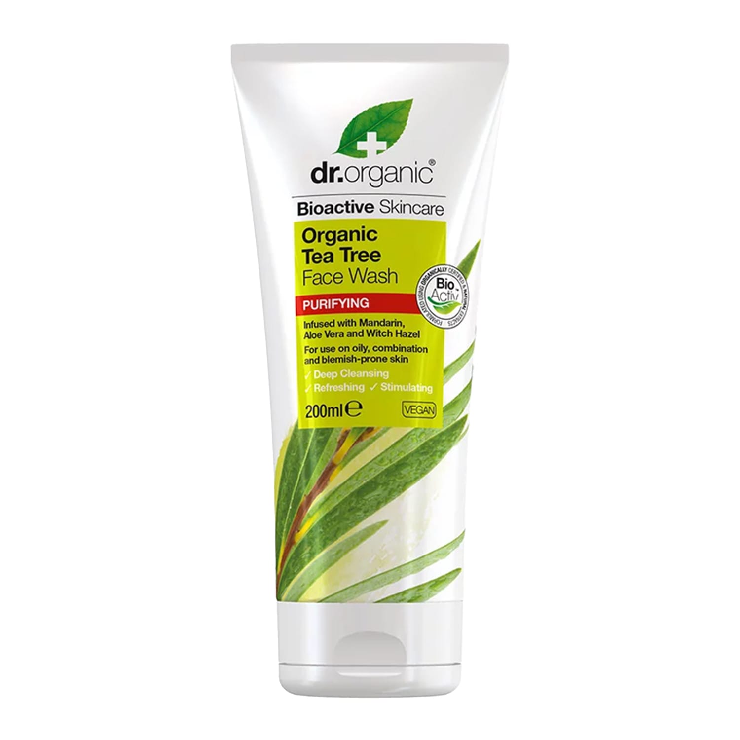 Dr Organic Bioactive Skincare Organic Tea Tree Face Wash 200ml