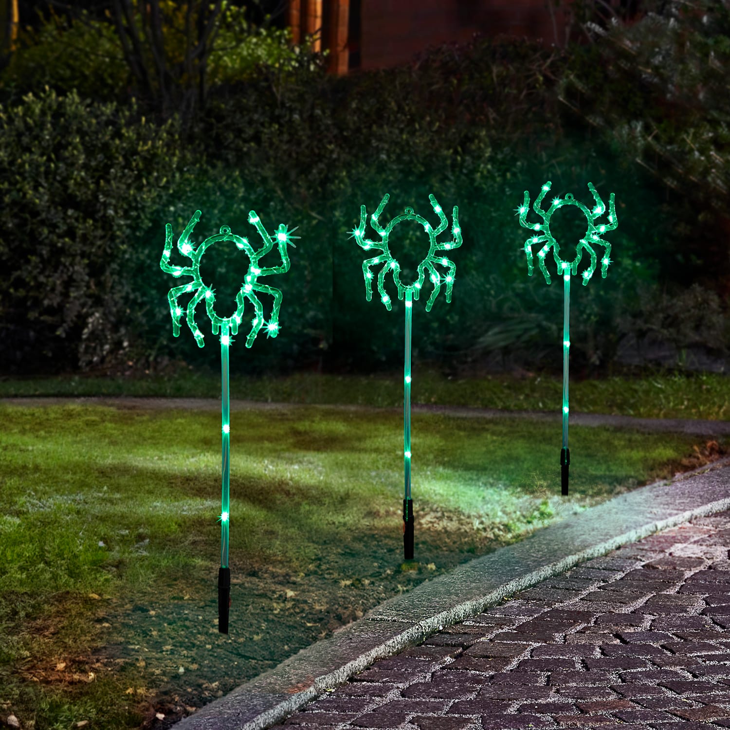 Hallow Scream LED Spider Stake Lights Set Of 3