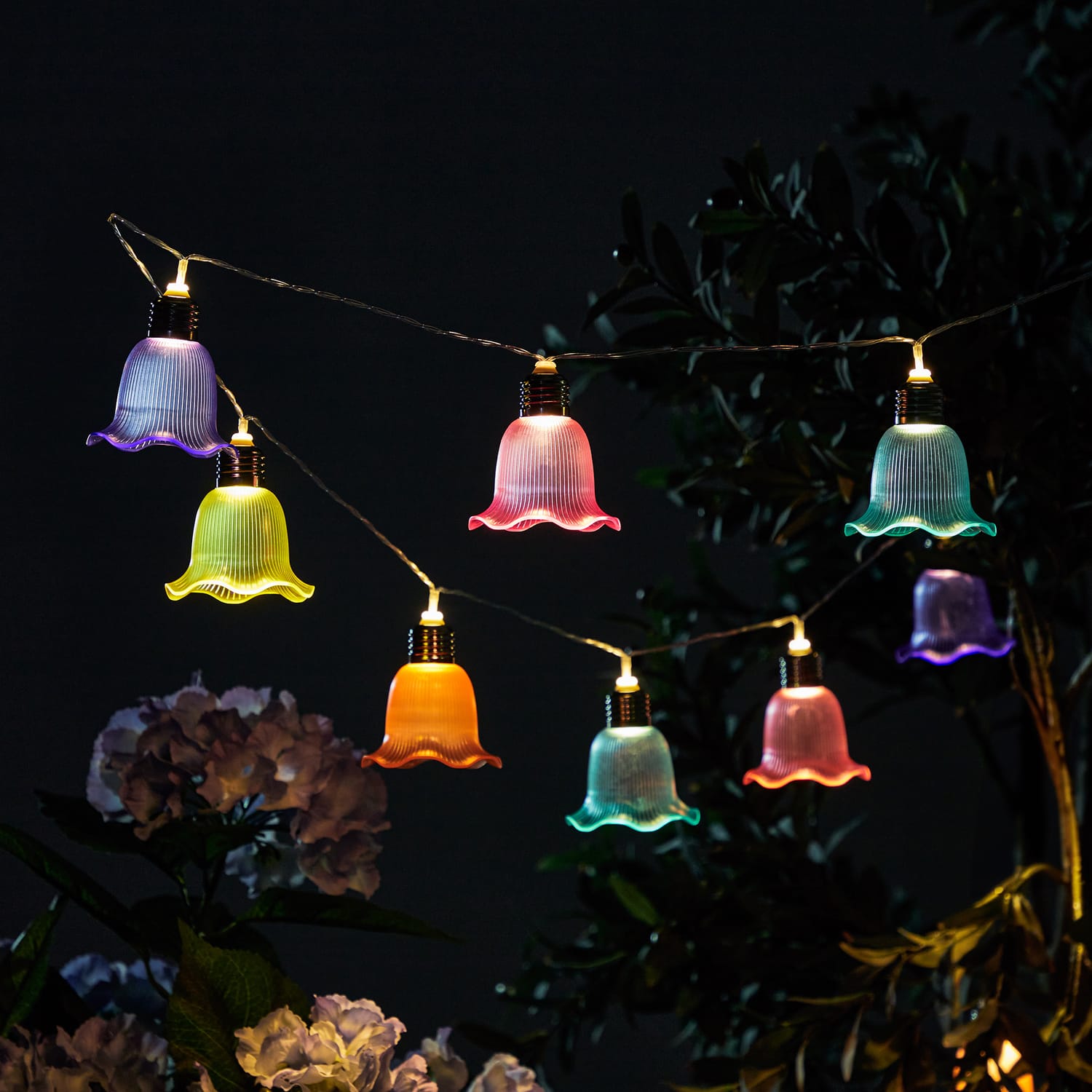 Firefly 10 Floral String Solar Lights, product image 2
